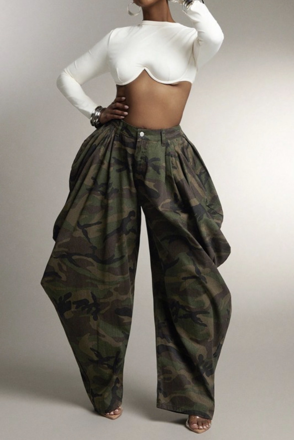 CamoBarrel Parachute Pants